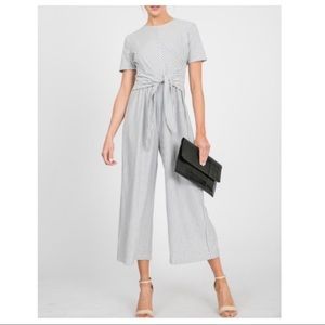 ✨LAST✨Ankle length striped front belted jumpsuit